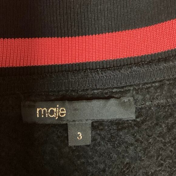 Maje Black Jispe Textured Asymmetric Elastic Waist Pull On A-Line Mini Skirt L - Picture 4 of 5